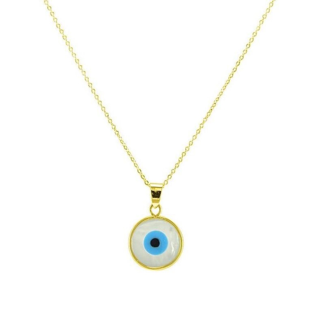 🧿Evil eye cubic zirconia, golden necklace